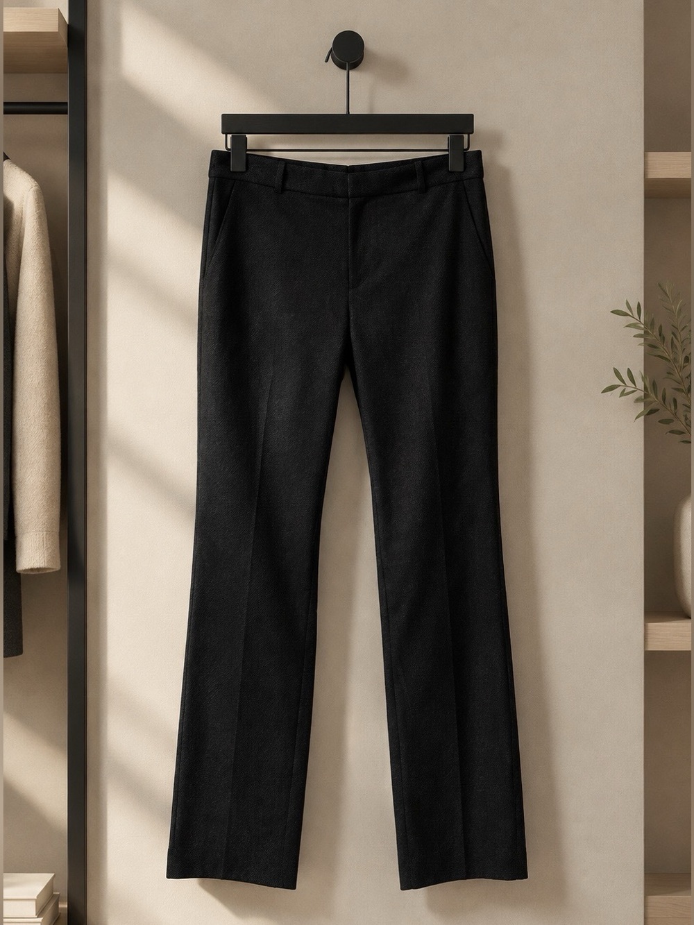 Banana Republic Black Straight-Leg Dress Pants Logan Curvy Fit